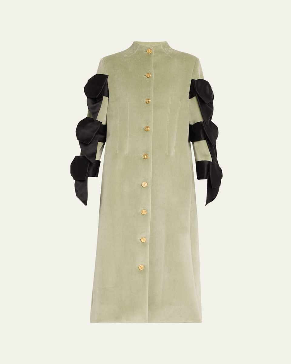 Large Bow Velvet Gallery Coat